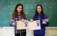 Sarah Albos and Samantha Rocher, winners (tie for 1st place) of the 8th Annual Champlain Saint-Lambert Mathematics Contest of 2016